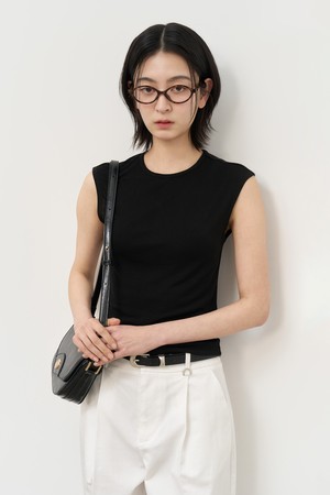 [25SS] WOMAN 아세테이트 크루넥 슬리브리스 [BLACK] / WBE2L01533