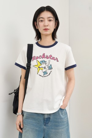 [25SS] WOMAN 락스타 레귤러 링거 티셔츠 [WHITE] / WBE2L01534