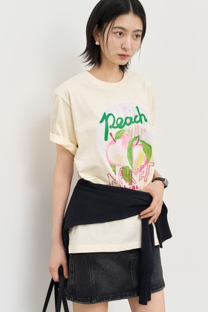 [25SS] WOMAN 후르츠 루즈핏 반팔티 [CREAM PEACH] / WBE2L01537