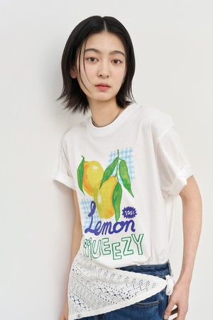 [25SS] WOMAN 후르츠 루즈핏 반팔티 [WHITE LEMON] / WBE2L01537