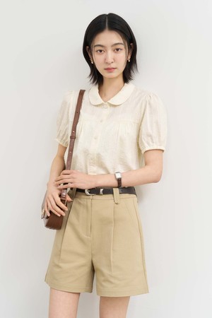 [25SS] WOMAN 코튼 핀턱 쇼츠 [BEIGE] / WBE2L12509