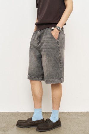 [25SS] MAN 와이드 버뮤다 데님 팬츠 [BLACK] / SBE2M12011