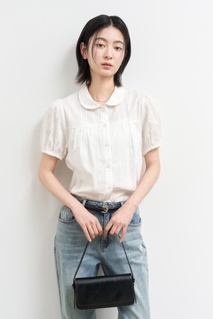 [25SS] WOMAN 라운드 카라 퍼프 블라우스 [WHITE] / WBE2L03520