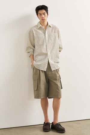 [25SS] MAN 시어서커 스트라이프 셔츠 [OFF WHITE] / SBE2M03007
