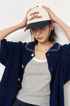 UNISEX 5PANEL 레터링 트러커 캡 [3COL] / SBE2U91006