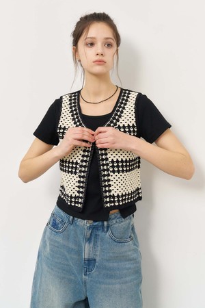 [25SS] WOMAN 크로셰 오픈 베스트 [IVORY] / WBE2L06549