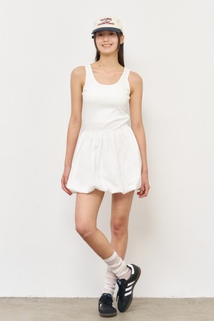 [25SS] WOMAN 저지 탑 벌룬 원피스 [WHITE] / WBE2L15512