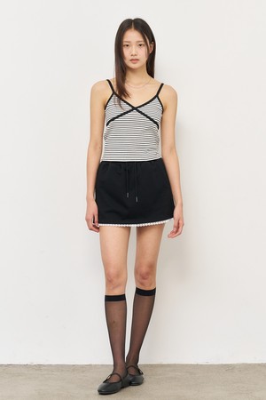 [25SS] WOMAN 스트라이프 리브드 슬리브리스 [WHITE] / WBE2L01545