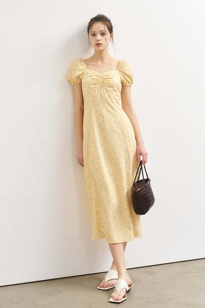 WOMAN 스모킹 플라워 롱 원피스 [2COL] / WBE2L15514