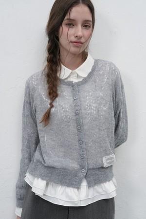[25FW] WOMAN 헤어리 펀칭 레이스 가디건 [3COL] / WBE3L04520
