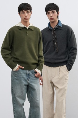 [25FW] MAN 클래식 카라 니트 풀오버 [2COL] / SBE3M05008