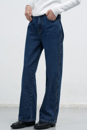 [25FW] WOMAN 스캘럽 세미 와이드 데님 팬츠 [BLUE] / WBE4L11512
