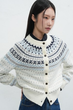 [25FW] WOMAN 울 페어아일 가디건 [3COL] / WBE4L04537