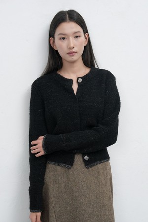 [25FW] WOMAN 메탈 믹스 부클 가디건 [2COL] / WBE4L53540