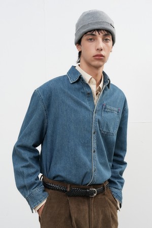 [25FW] MAN 포켓 워시드 데님 셔츠 [2COL] / SBE3M03007