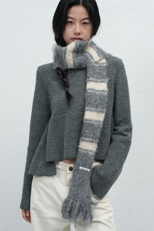 [25FW] WOMAN 헤어리 스트라이프 머플러 [4COL] / WBE4L96515