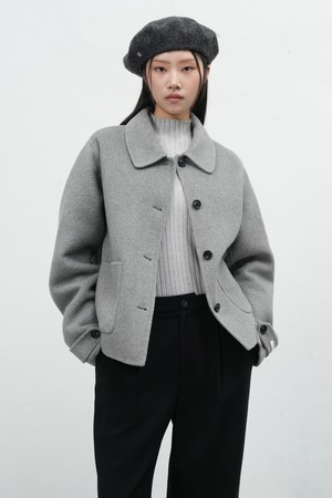 [25FW] WOMAN 울 카라 핸드메이드 숏 코트 [3COL] / WBE3L10511