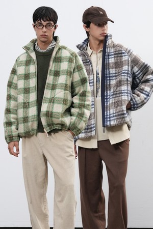 [25FW] UNISEX 웜 체크 플리스 집업 점퍼 [2COL] / SBE3U07013