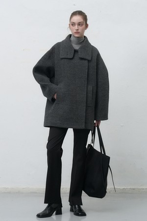 [25FW] WOMAN 울 부클 하프 코트 [2COL] / WBE4L10527