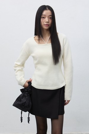 [25FW] WOMAN 스트랩 니트 풀오버 [3COL] / WBE4L05547