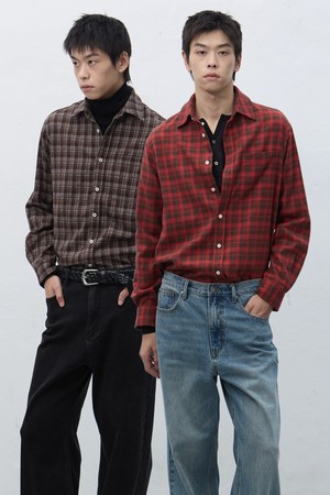 [25FW] MAN 레귤러핏 플란넬 체크 셔츠 [2COL] / SBE4M03009