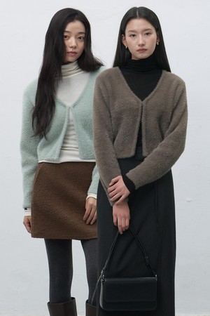 [25FW] WOMAN 헤어리 크롭 가디건 [3COL] / WBE4L04555