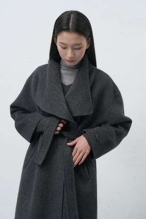 [25FW] WOMAN 핸드메이드 숄카라 롱코트 [2COL] / WBE4L10539