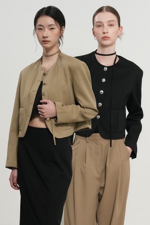 WOMAN 스트랩 노카라 자켓 [2COL] / GF1LJK504