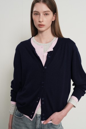 WOMAN 더블 레이어드 크루넥 가디건 [3COL] / GF1LKC509