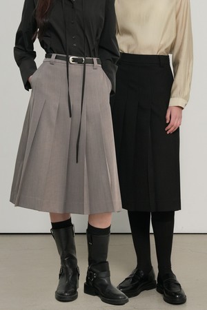 [26SS] WOMAN 클래식 플리츠 미디 스커트 [3COL] / GF1LSK503