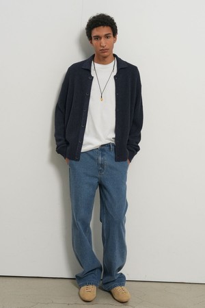 UNISEX 와플 부클 카라 가디건 [3COL] / GF1UKC001