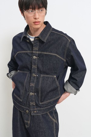 MAN 스티치 데님 자켓 [2COL] / GF1MJK003