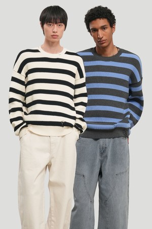 [26SS] MAN 스트라이프 코튼 크루넥 니트 [2COL] / GF1MKP004