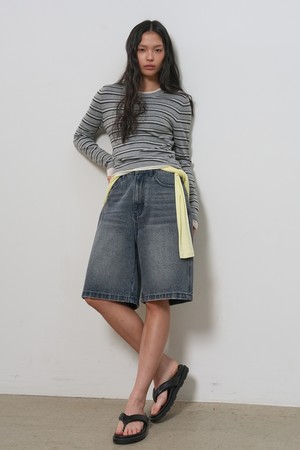 [26SS] WOMAN 와이드 버뮤다 데님 팬츠 [4COL] / WBE1L12504