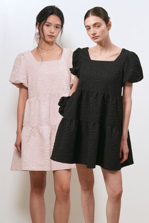 WOMAN 링클 볼륨 퍼프 원피스 [3COL] / WBE2L15503