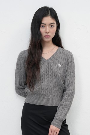 WOMAN 울 케이블 브이넥 풀오버 [5COL] / GF7LKP504