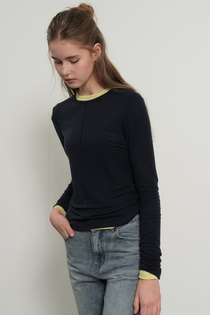 [26SS] WOMAN 에어리 라운드넥 핀턱 티셔츠 [8COL] / GF1LTS505