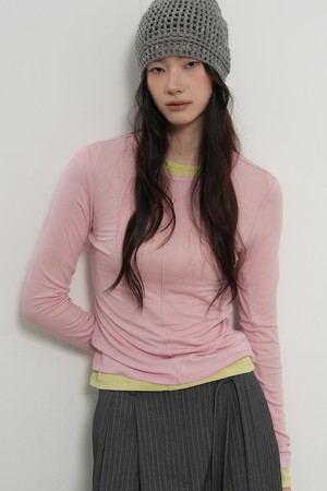 [26SS] WOMAN 에어리 라운드넥 핀턱 티셔츠 [8COL] / GF1LTS505