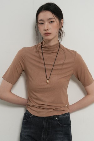 WOMAN 아세테이트 모크넥 반팔티 [4COL] / GF1LTS501