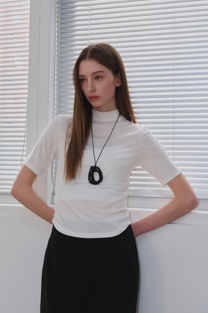 WOMAN 아세테이트 모크넥 반팔티 [4COL] / GF1LTS501