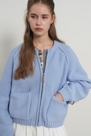 [26SS] WOMAN 코튼 블렌드 래글런 니트 집업 [2COL] / GF1LKC508