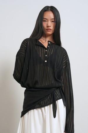 [26SS] WOMAN 시스루 헨리넥 풀오버 [3COL] / GF1LKP514