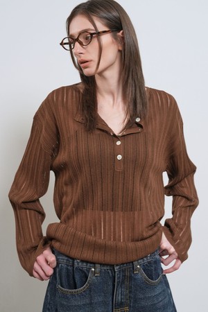 [26SS] WOMAN 시스루 헨리넥 풀오버 [3COL] / GF1LKP514