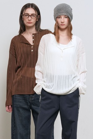 [26SS] WOMAN 시스루 헨리넥 풀오버 [3COL] / GF1LKP514