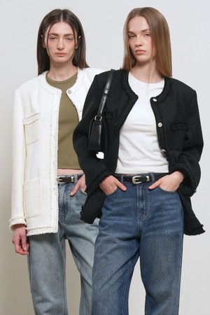 [26SS] WOMAN 프린지 트리밍 트위드 자켓 [3COL] / GF1LJK507