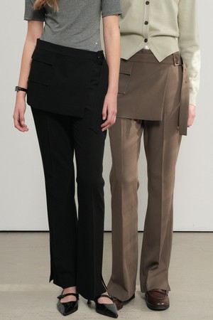 [26SS] WOMAN 스커트 레이어드 부츠컷 슬랙스 [2COL] / GF1LPT502