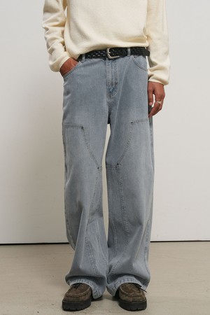 [26SS] MAN 더블니 디테일 데님 팬츠 [LIGHT BLUE] / GF1MPT004