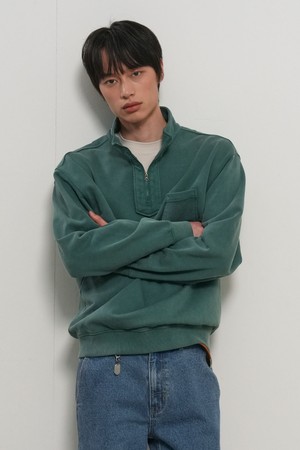 [26SS] MAN 포켓 하프 집업 맨투맨 [3COL] / GF1MSS004