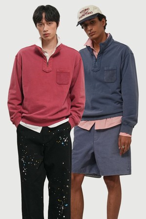 [26SS] MAN 포켓 하프 집업 맨투맨 [3COL] / GF1MSS004