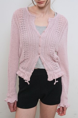 [26SS] WOMAN 부클레 펀칭 프릴 가디건 [3COL] / GF1LKC523